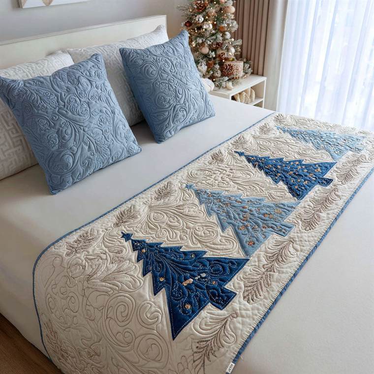 Winter Sparkle Quilted Bed Runner NCU0PT8870
