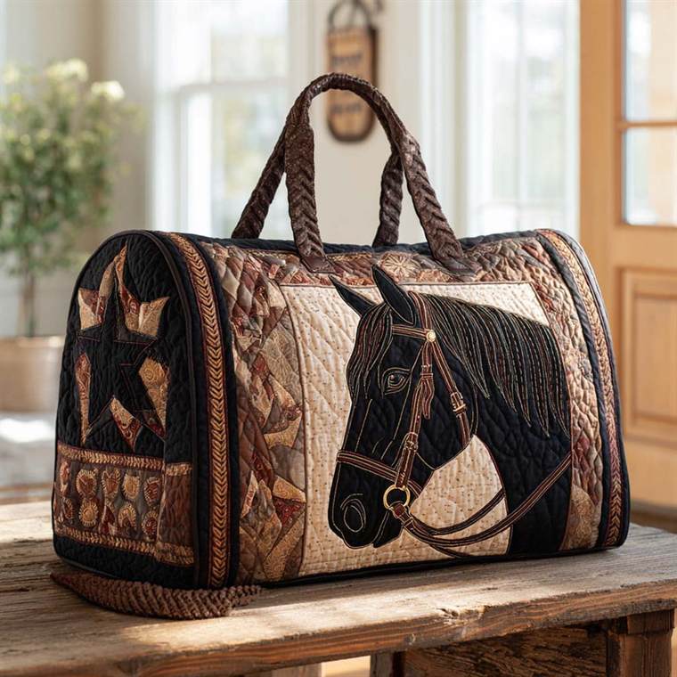 Western Star Horse Quilted Duffle Bag NCU0XD405