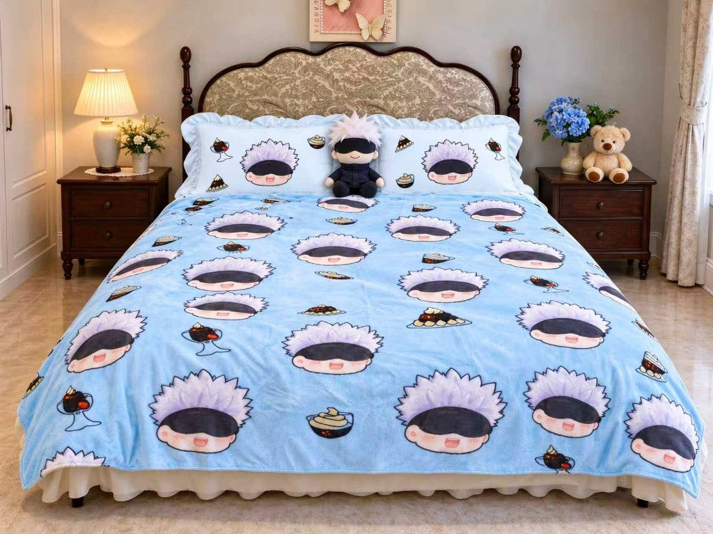Customer photo of a blue fleece blanket