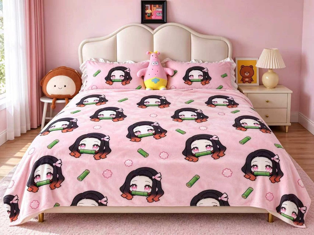 Customer photo of a pink fleece blanket