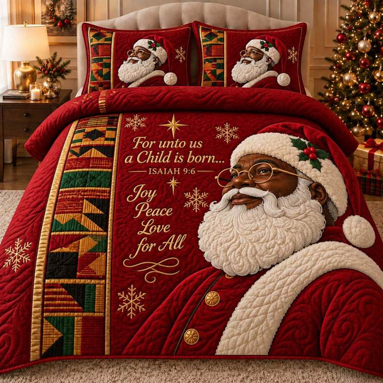 Customer photo of a red quilted bedding set