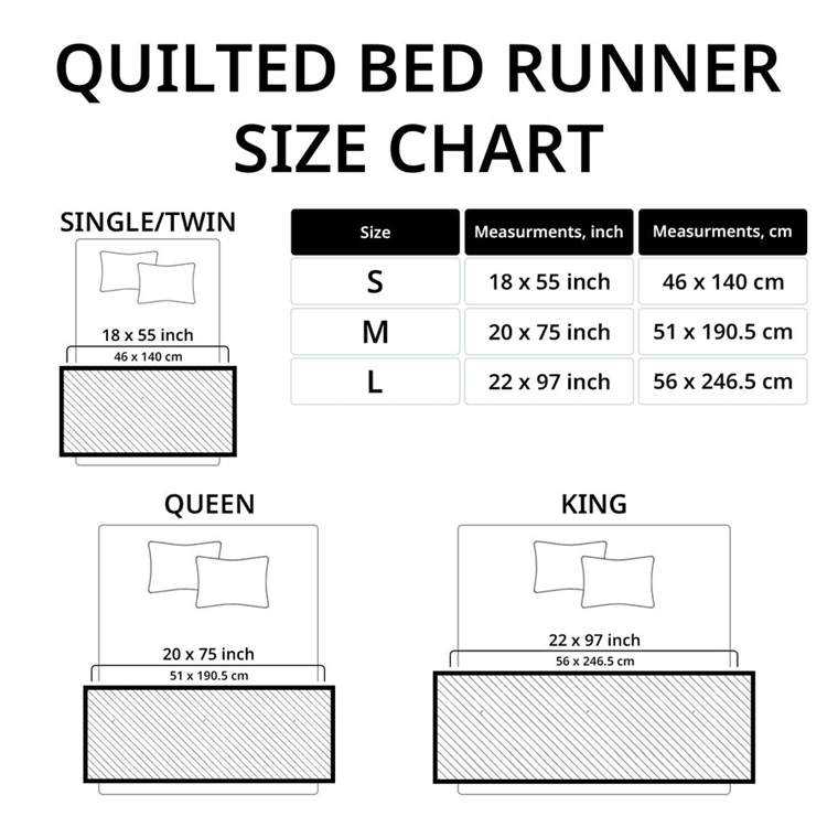 Bed runner size chart