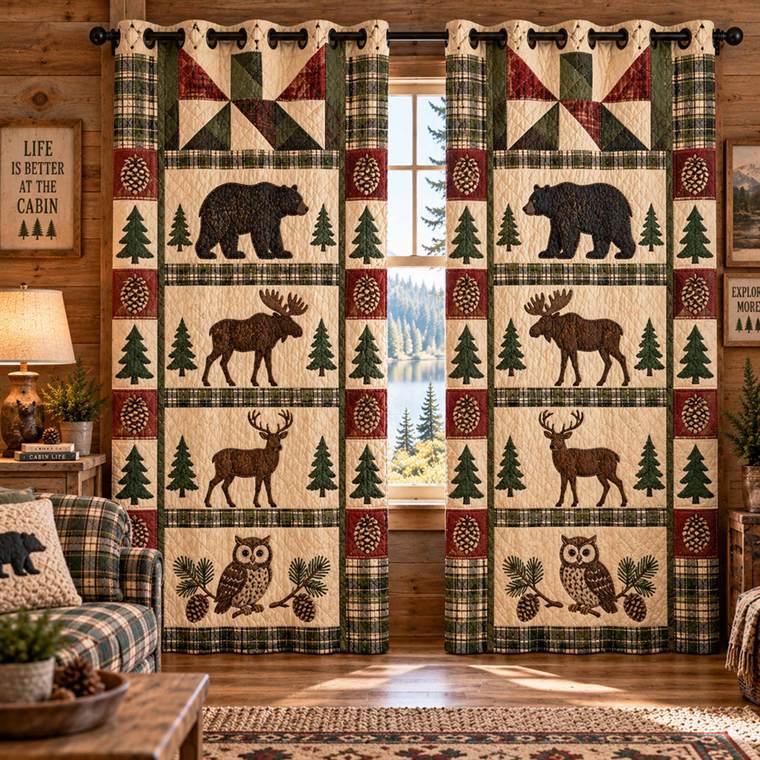 Wild Lodge Quilted Curtains SN0TD1128