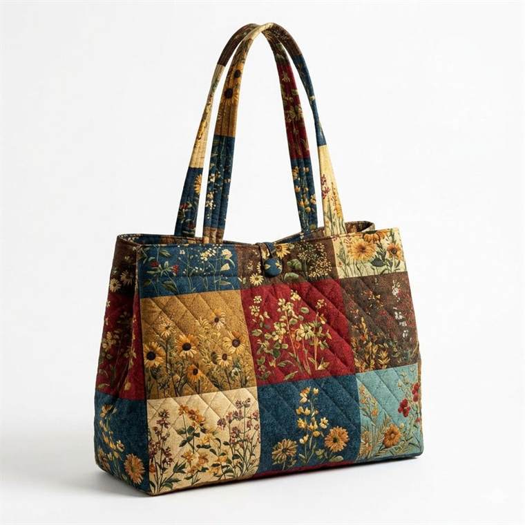 Harvest Hues Quilted Classic Tote Bag SN0K003